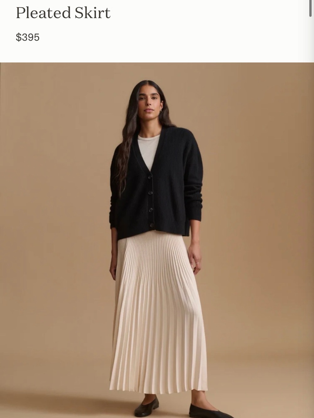 Jenni Kayne Cream Pleated Maxi Skirt